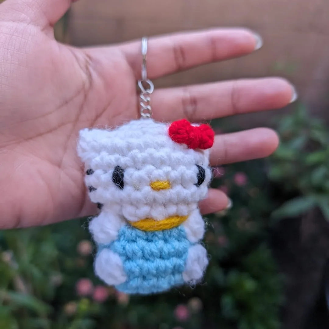 Crochet HelloKitty Keychain